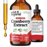 Wild & Organic Are1ndano concentrado, botella visible, apoyo posible al tracto urinario