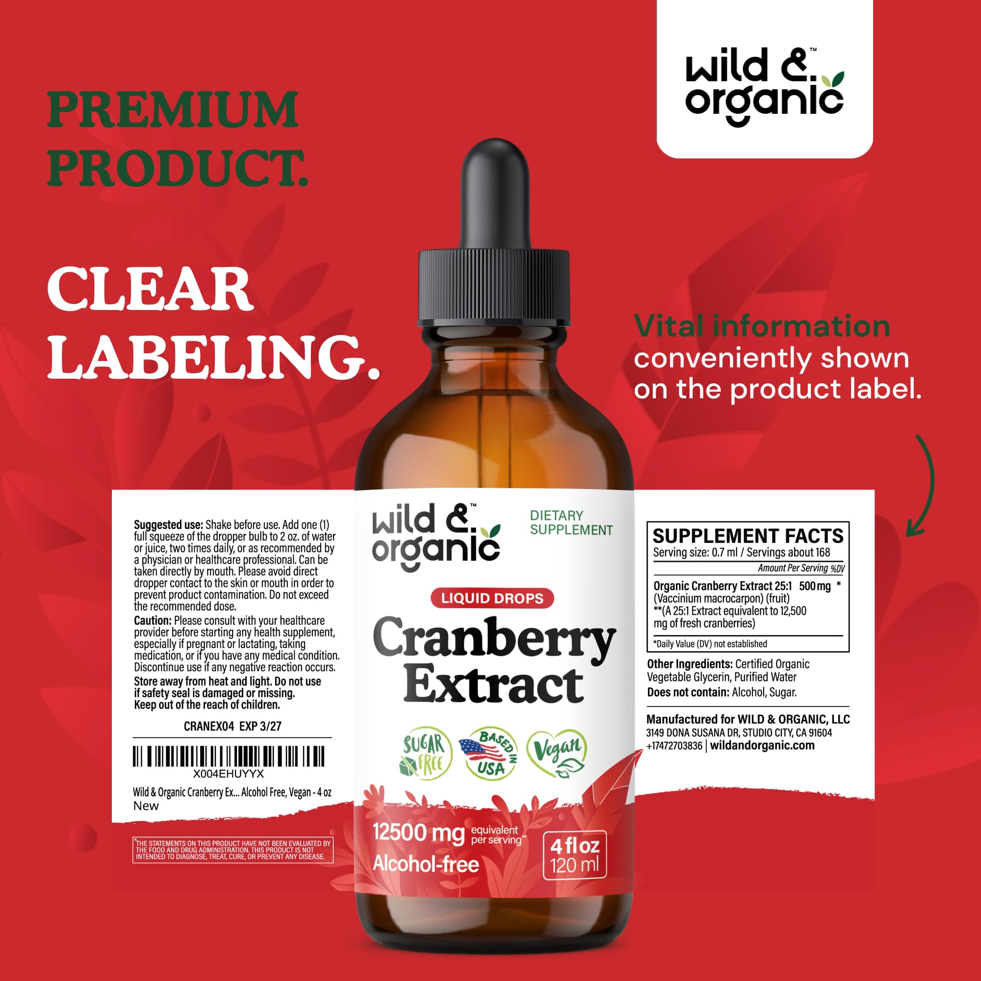 Wild & Organic ingredientes veganos y sin alcohol