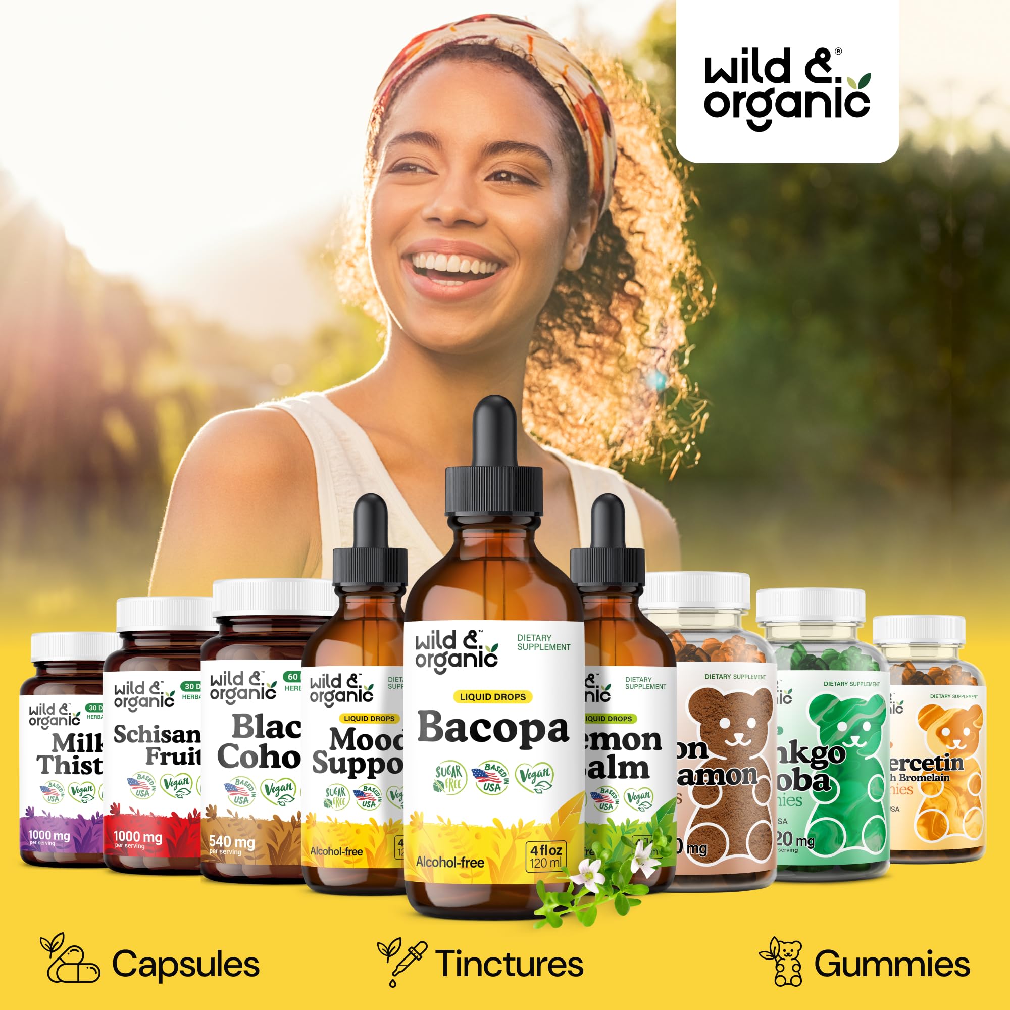 Sabor natural y agradable en cada gota de bacopa Wild & Organic