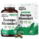 Wild & Organic Bacopa Monnieri en botella para uso diario