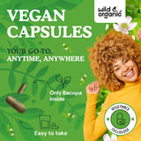 Primer plano de cápsulas Wild & Organic para consumo cómodo