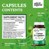 Wild & Organic bergamota cápsulas con ingredientes vegetales certificados