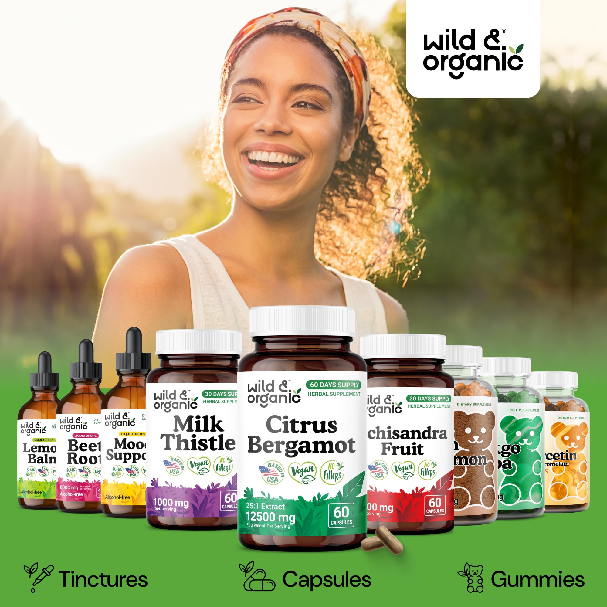 Wild & Organic bergamota en polvo: forma de dosis diaria conveniente