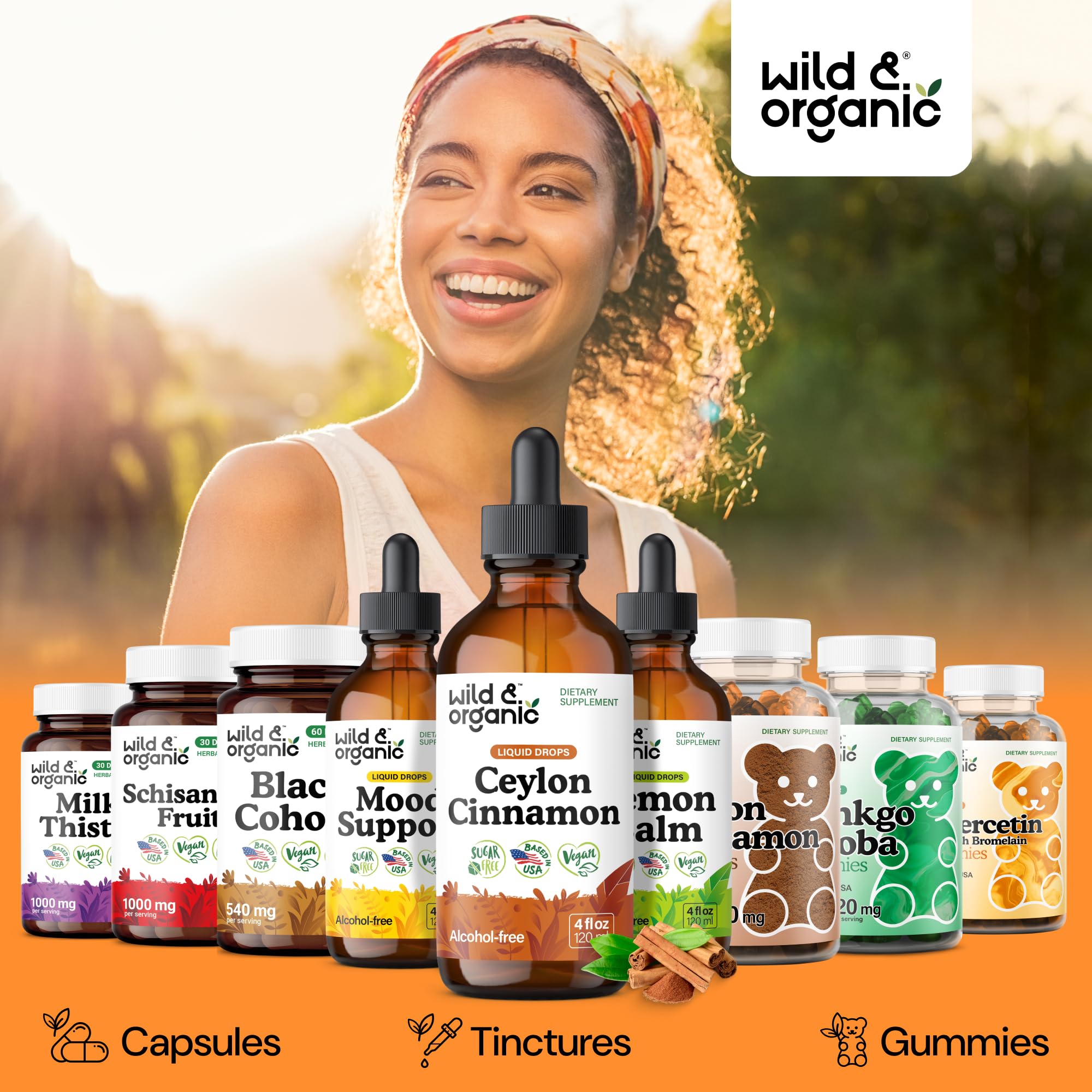 Wild & Organic Canela Ceilán - base vegetal sin alcohol para digestión suave.