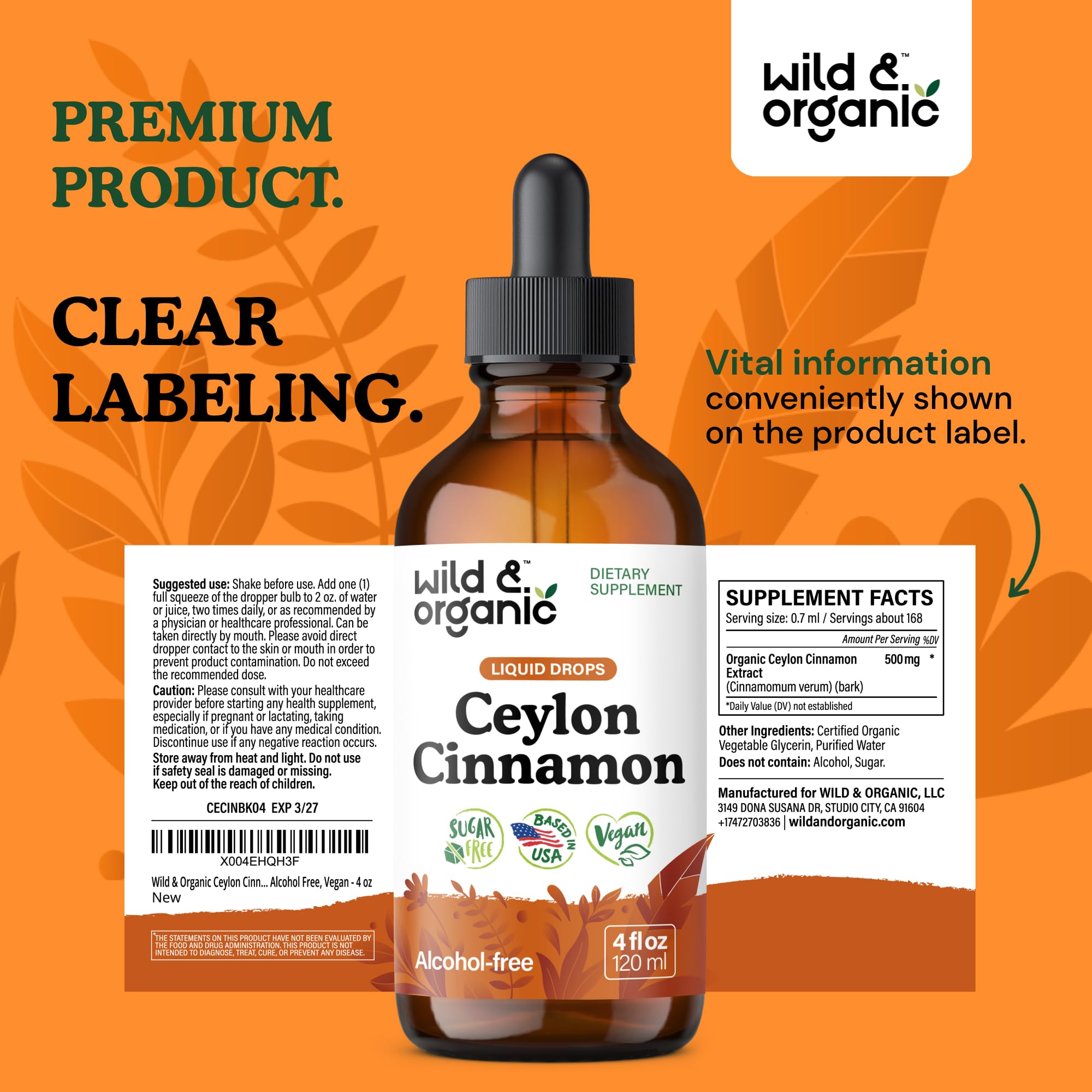 Wild & Organic Canela Ceilán - ideal para bebidas calientes y rituales diarios.