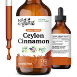 Wild & Organic Canela Ceilán - botella con tintura para apoyo antioxidante suave.