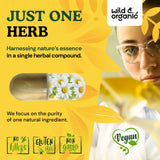Envase de 90 cápsulas Wild & Organic manzanilla 800 mg, suministro de 45 días