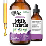 Wild & Organic cardo mariano gotas para té con sabor suave.
