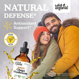 Dosis diaria de chaga Wild & Organic en gota para uso sencillo.