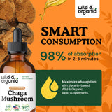 Producto vegano Wild & Organic chaga, gotas para apoyo general.