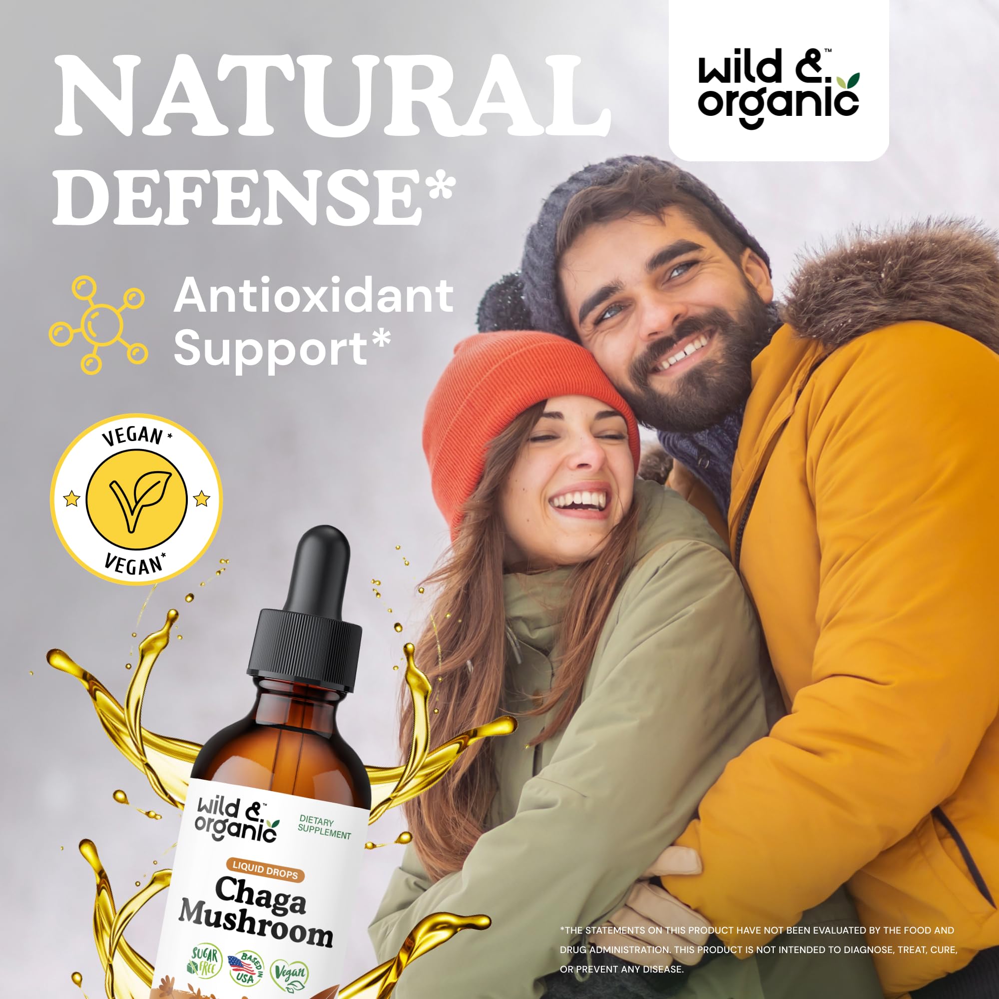 Gotero de tintura Wild & Organic Chaga para dosificar con precisión.