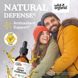 Gotero de tintura Wild & Organic Chaga para dosificar con precisión.