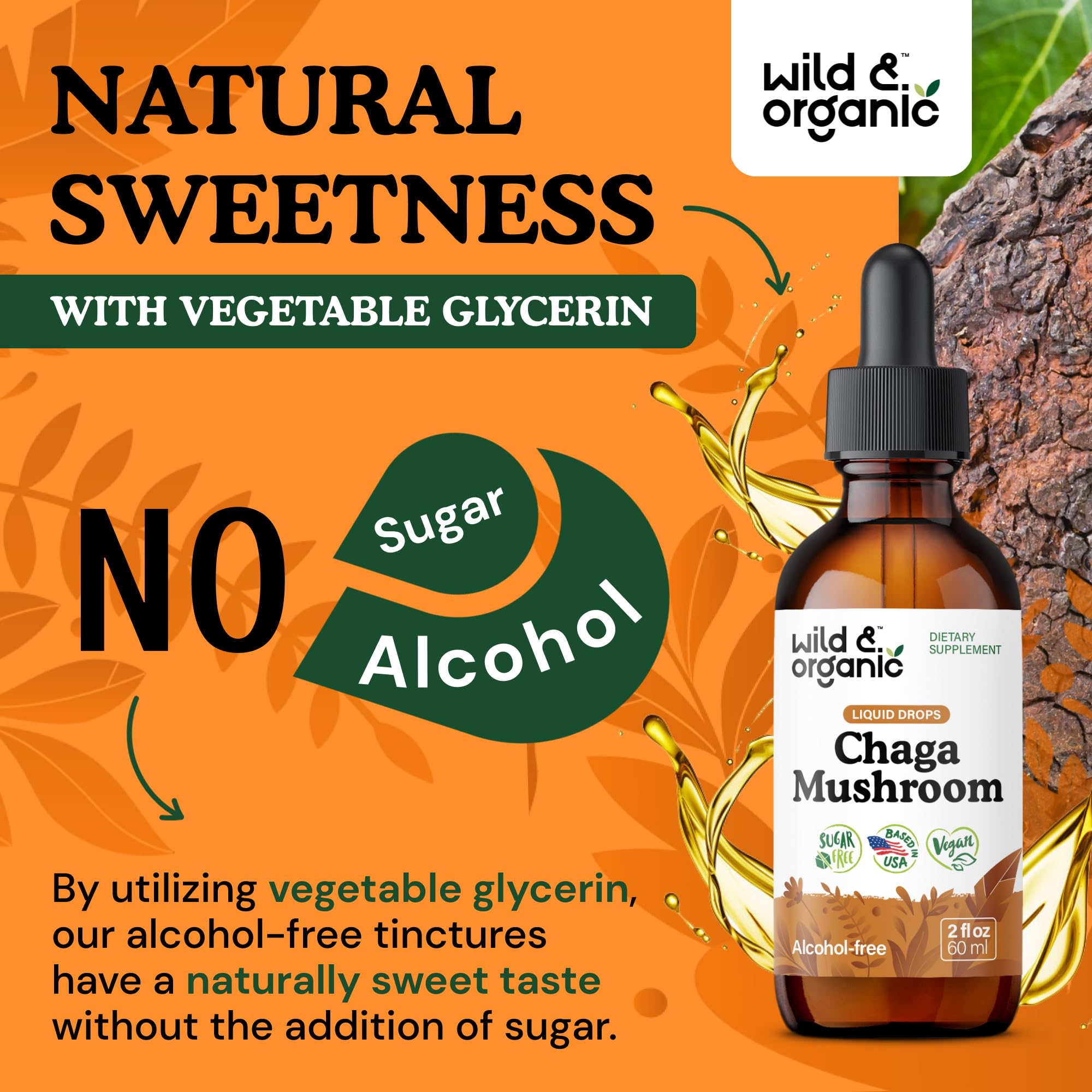 Opción vegana de Wild & Organic Chaga.