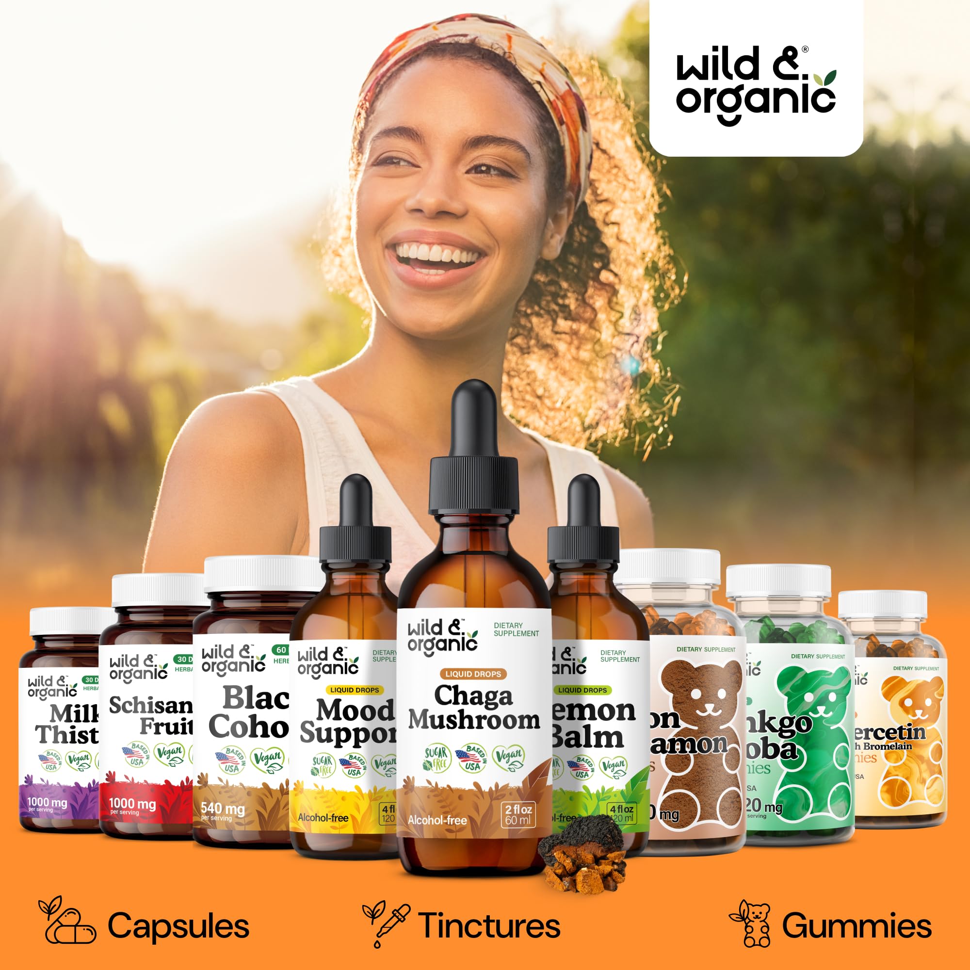 Presentación de 2 onzas de Wild & Organic Chaga.