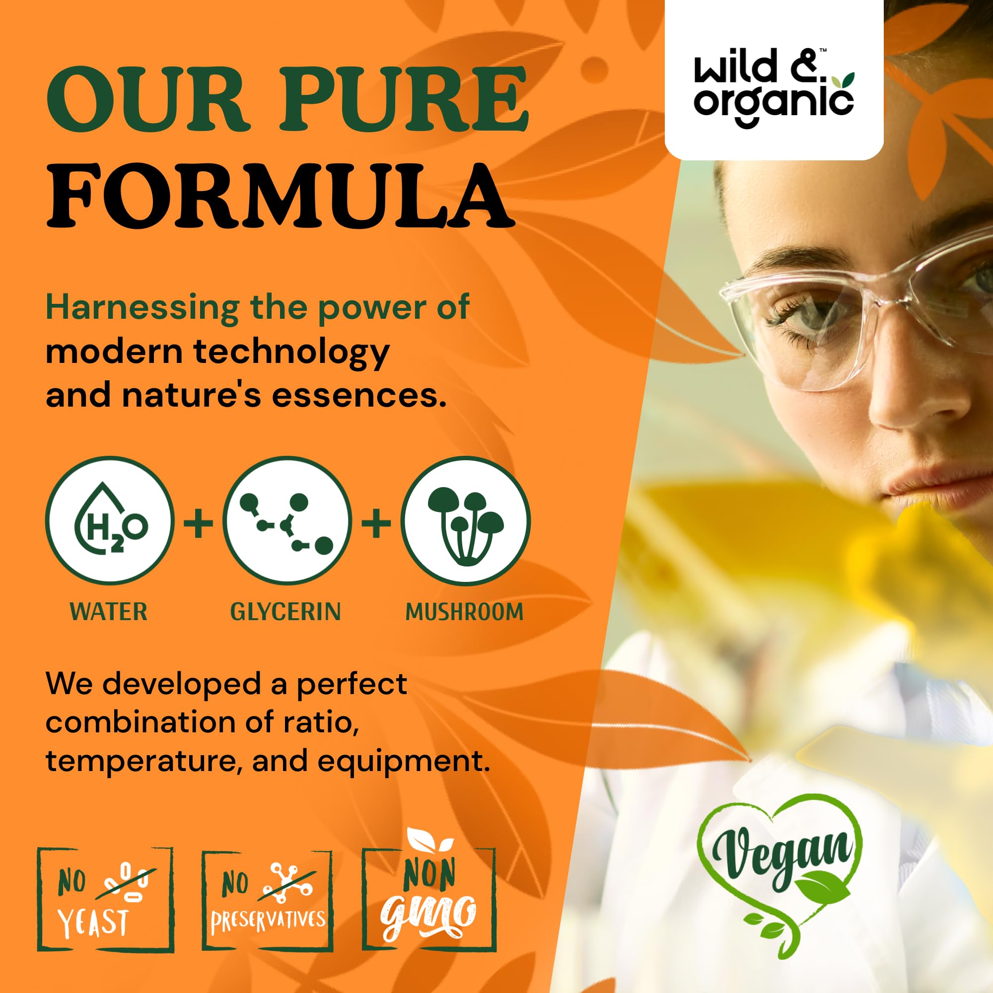 Endulzado naturalmente con glicerina en Wild & Organic Chaga.