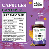 Wild & Organic desintoxicación hepática, lista de ingredientes para revisión rápida