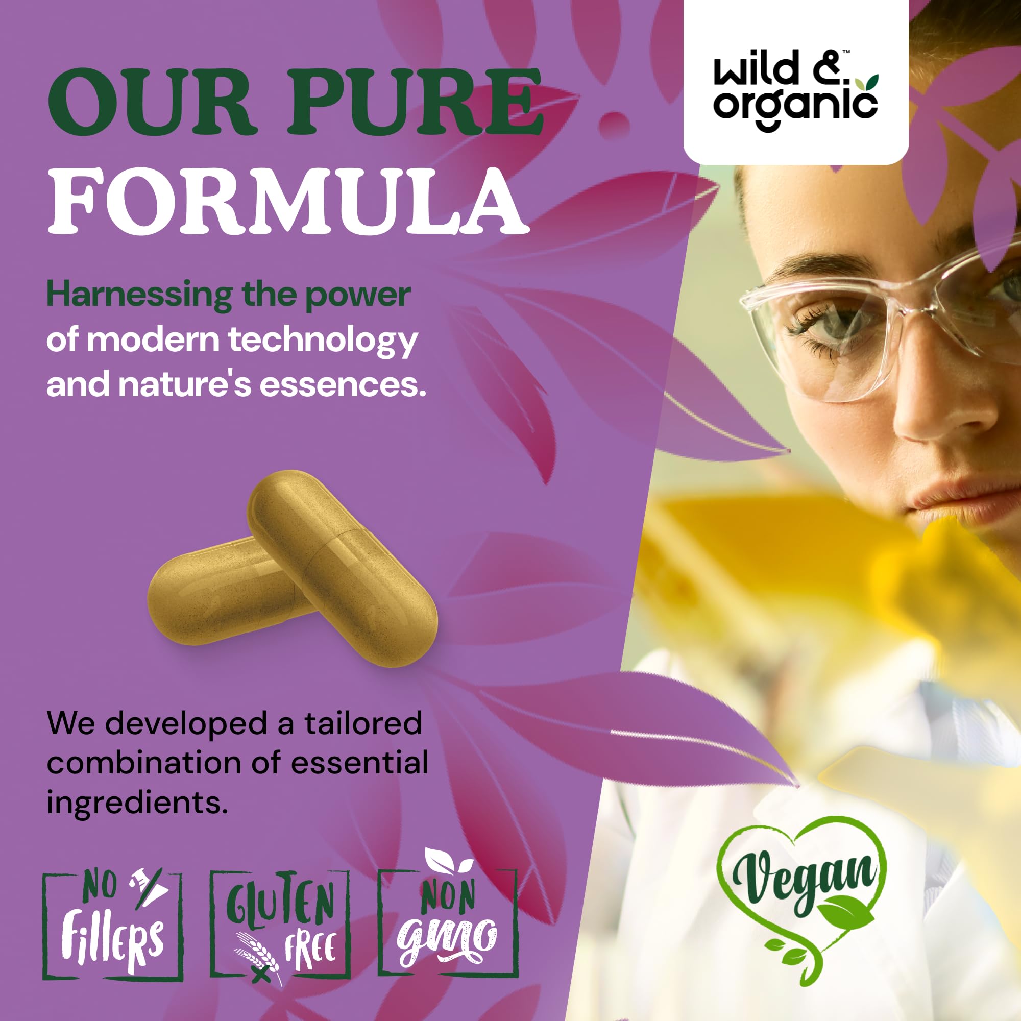 Wild & Organic desintoxicación hepática, tomando cápsula para rutina diaria
