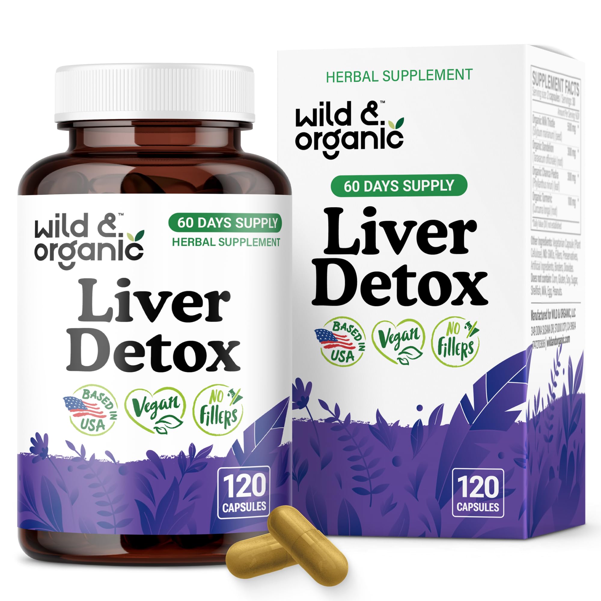 Wild & Organic detox hígado: cápsula suave para apoyo diario.