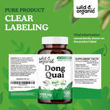 Instrucciones simples de uso de Wild & Organic Dong Quai para la rutina diaria.