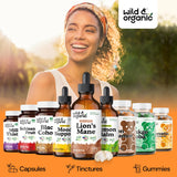 Wild & Organic envase de 4 oz para uso prolongado.