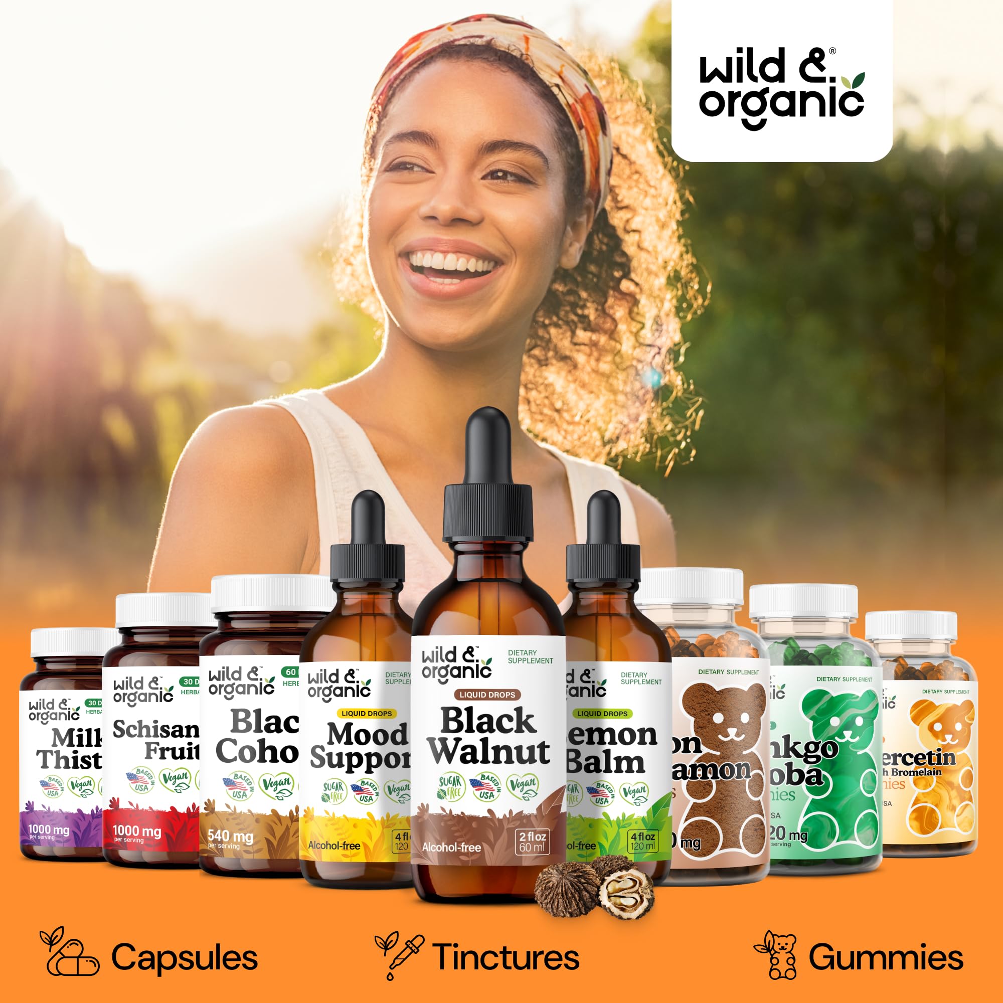 Frasco de 59 ml de Wild & Organic, suministro para 42 días.