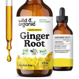 Wild & Organic: botella del extracto de jengibre para apoyo digestivo suave.
