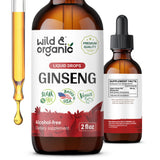Wild & Organic ginseng rojo coreano, botella de gotas para apoyo inmunológico potencial