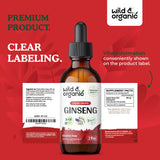 Wild & Organic ginseng rojo coreano, suministro de 28 días según dosis