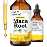 Wild & Organic Gotas de Maca: botella con gotero para uso diario