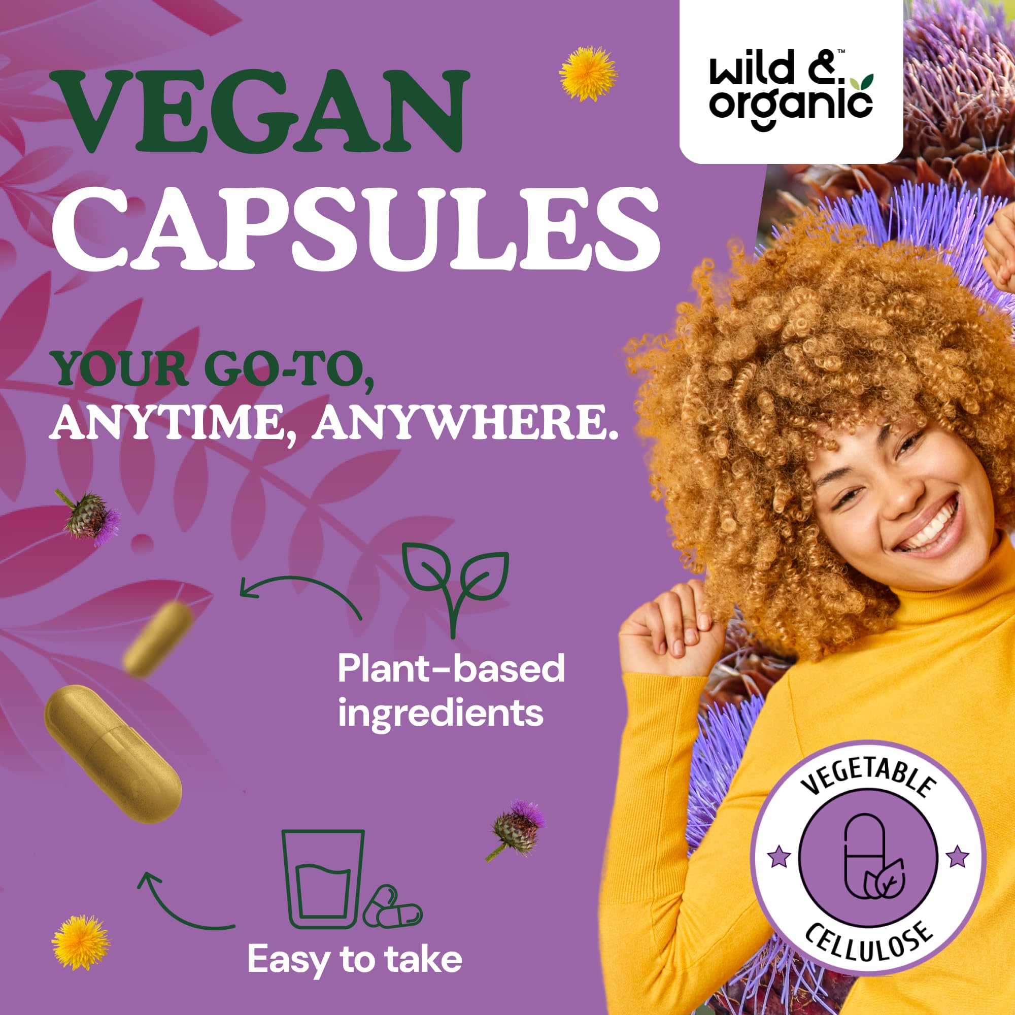 Cardo Mariano y Diente de León de Wild & Organic para apoyo natural.