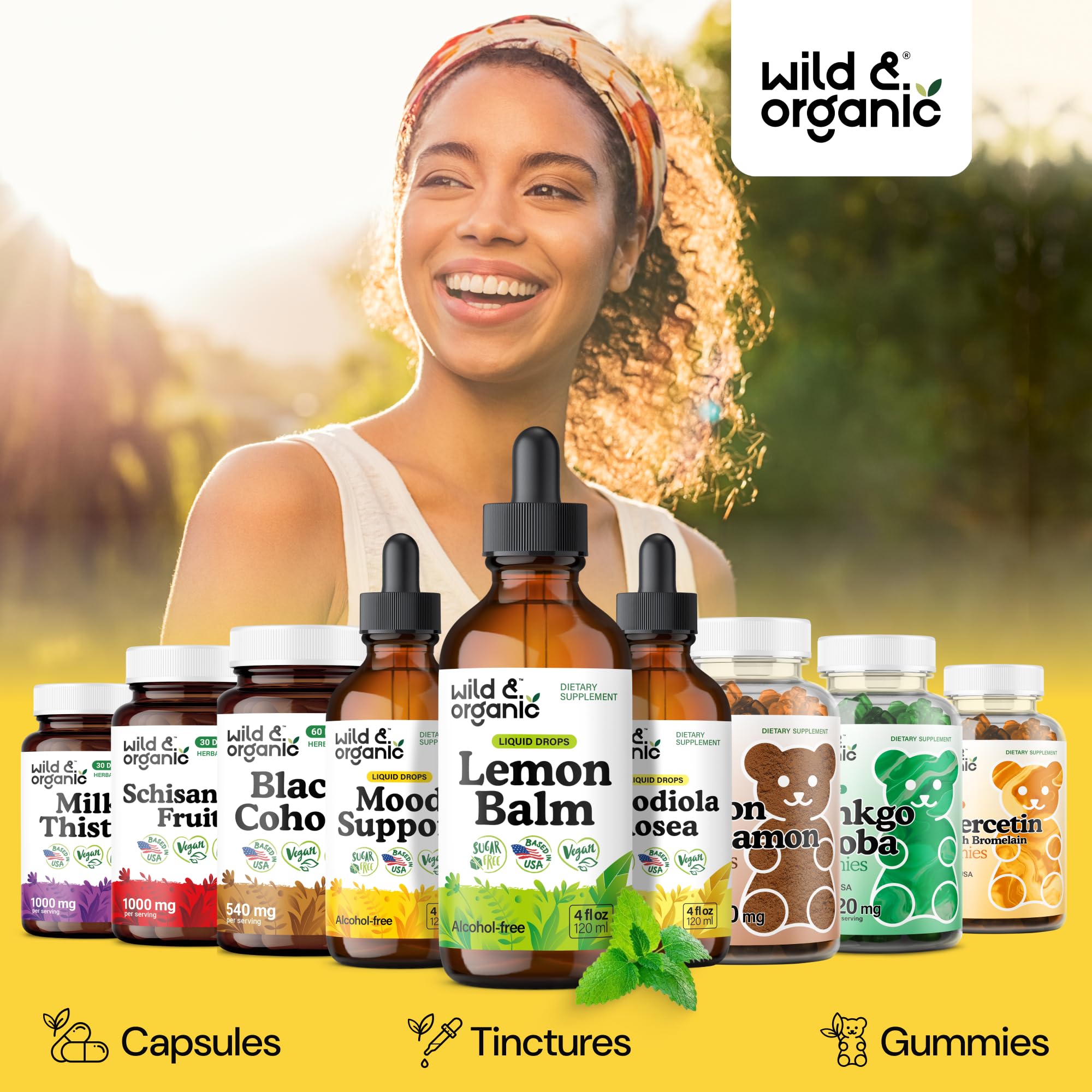 Wild & Organic Melisa Gotas Sabor Natural: dulzura sin azúcar añadida.