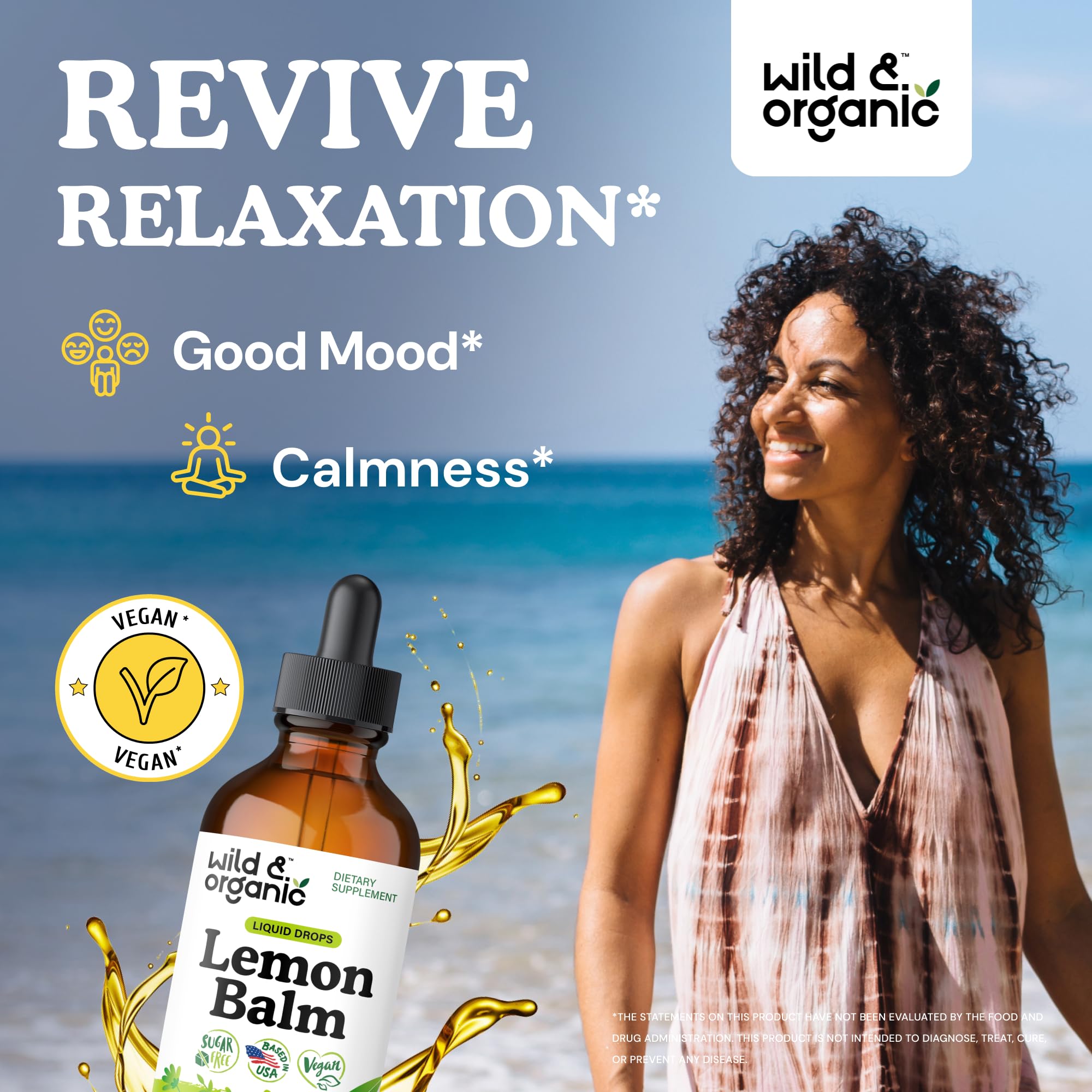 Wild & Organic Melisa Tintura Gotero facilita dosis para uso cómodo.