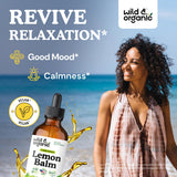 Wild & Organic Melisa Tintura Gotero facilita dosis para uso cómodo.