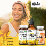 Gotas Wild & Organic Mullein, base de glicerina vegetal sin alcohol.