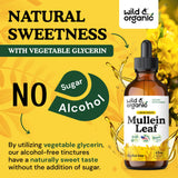 Gotas Wild & Organic Mullein, botella de 118 ml con 168 porciones.
