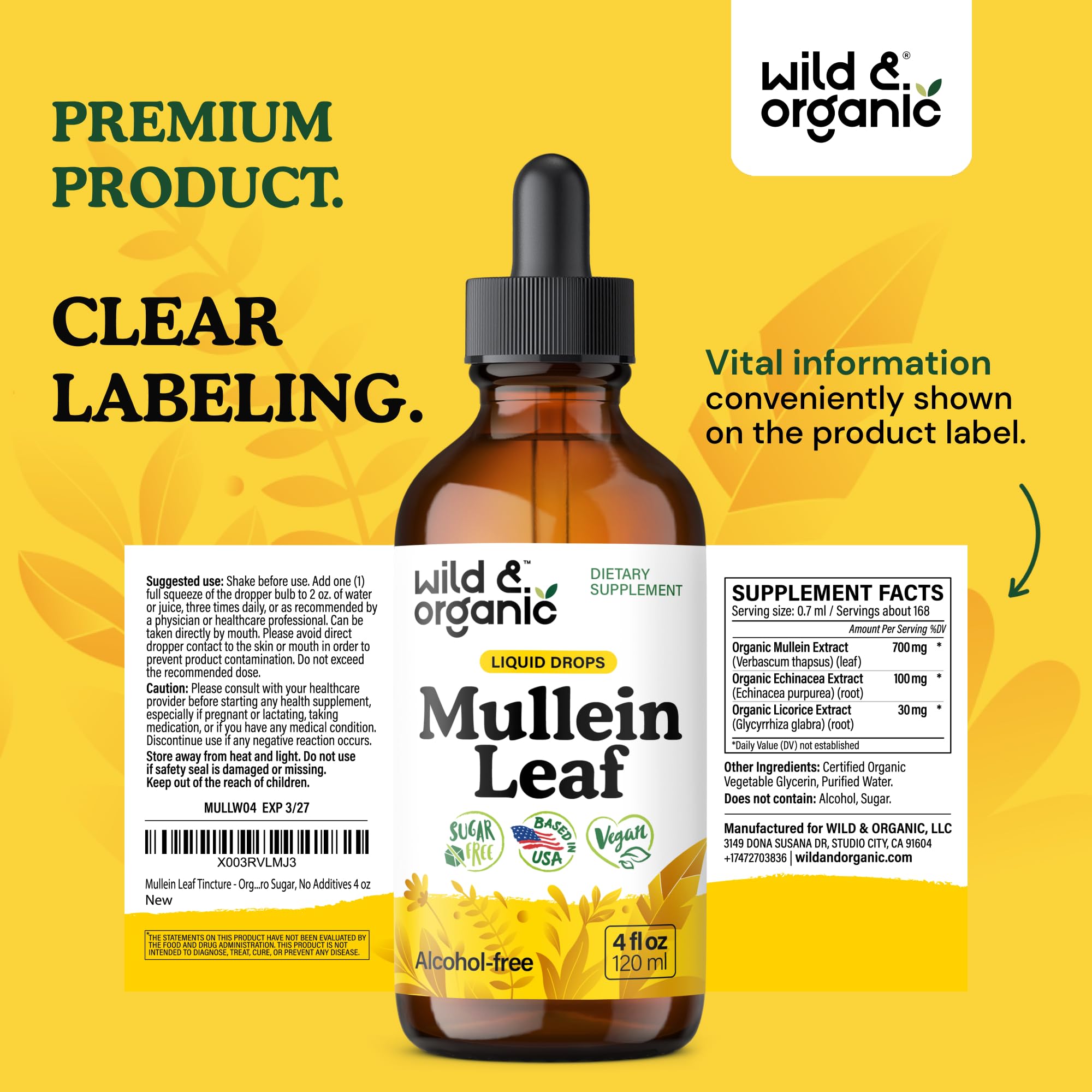 Gotas Wild & Organic Mullein, ritual nocturno en té.