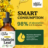 Gotas Wild & Organic Mullein sabor natural, sin azúcares añadidos.