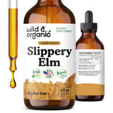 Wild & Organic olmo resbaladizo: gotas en té para apoyar pulmones y digestión