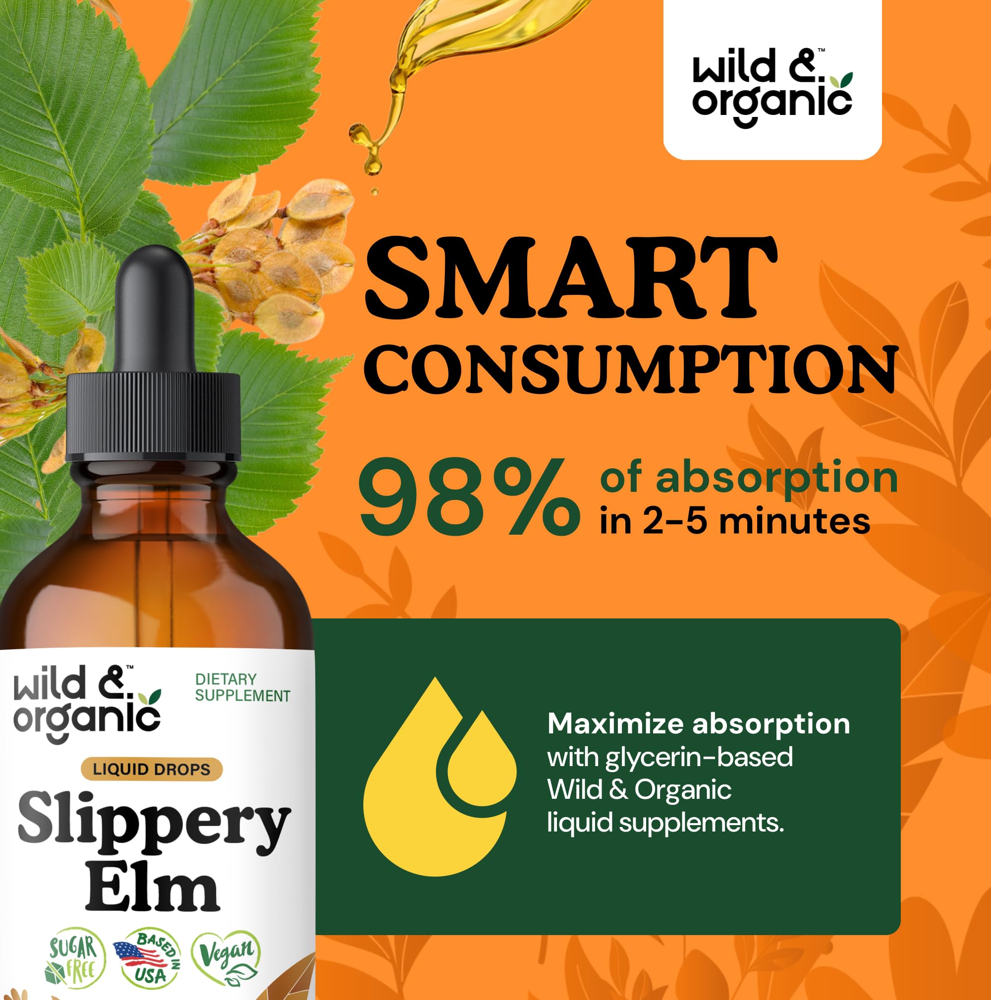 Wild & Organic olmo resbaladizo: sabor dulce natural sin azúcar añadido
