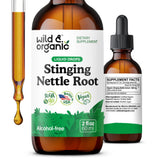 Wild & Organic Ortiga raiz gotas, botella con gotero para apoyar el tracto urinario