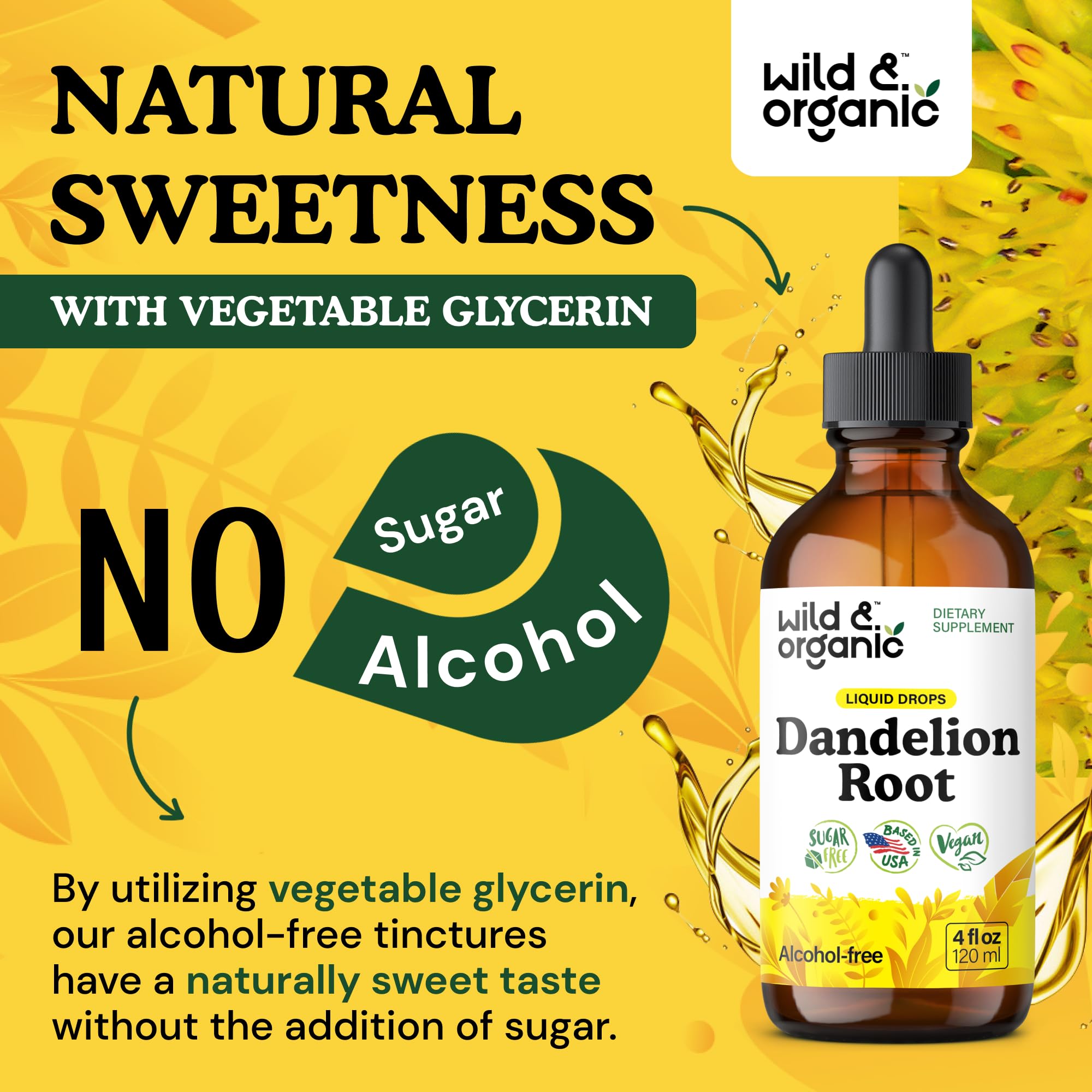 Wild & Organic Rhodiola Rosea Tintura: tono dorado natural y sabor suave sin azúcar