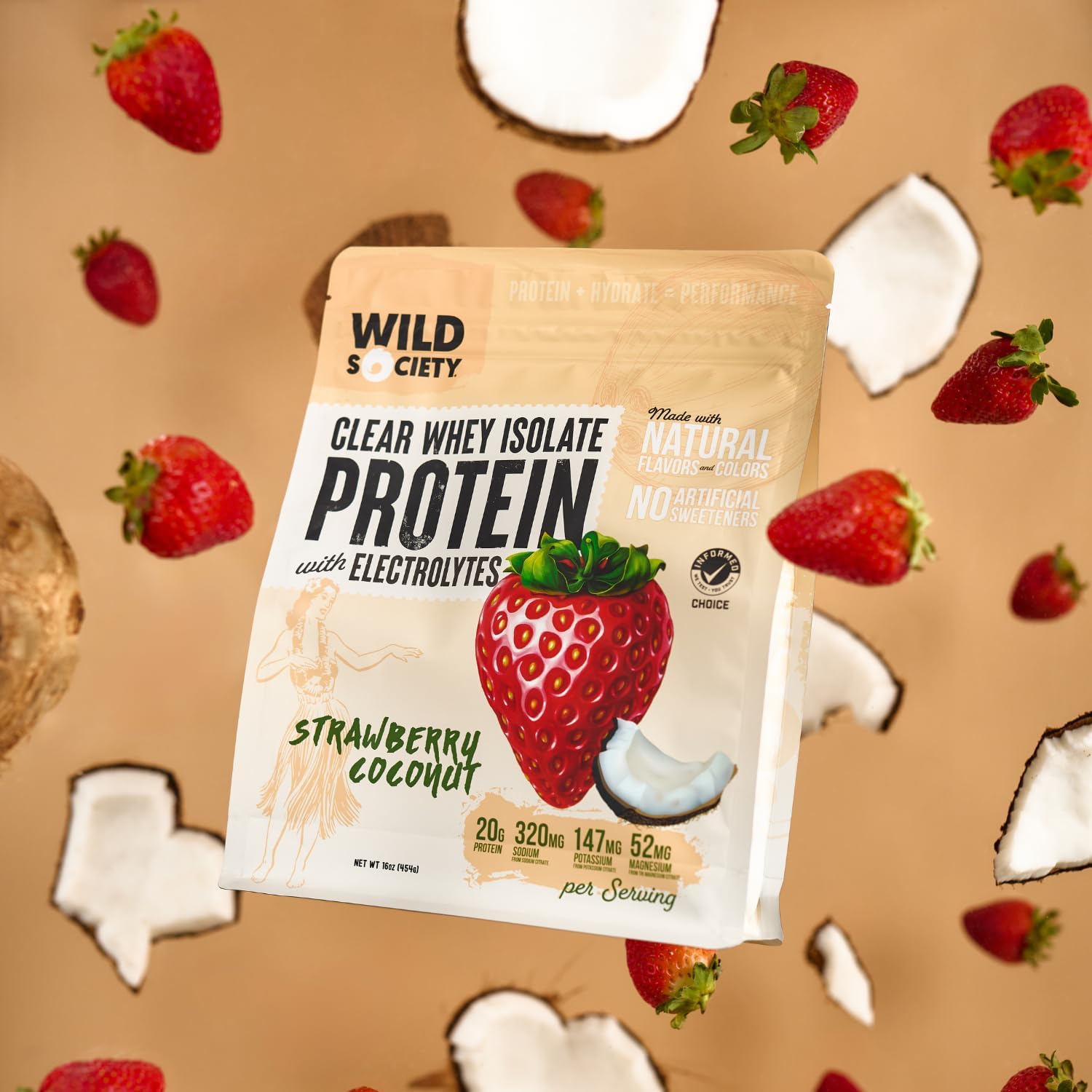 WILD SOCIETY Clear Whey tecnología de proteína de alta pureza.