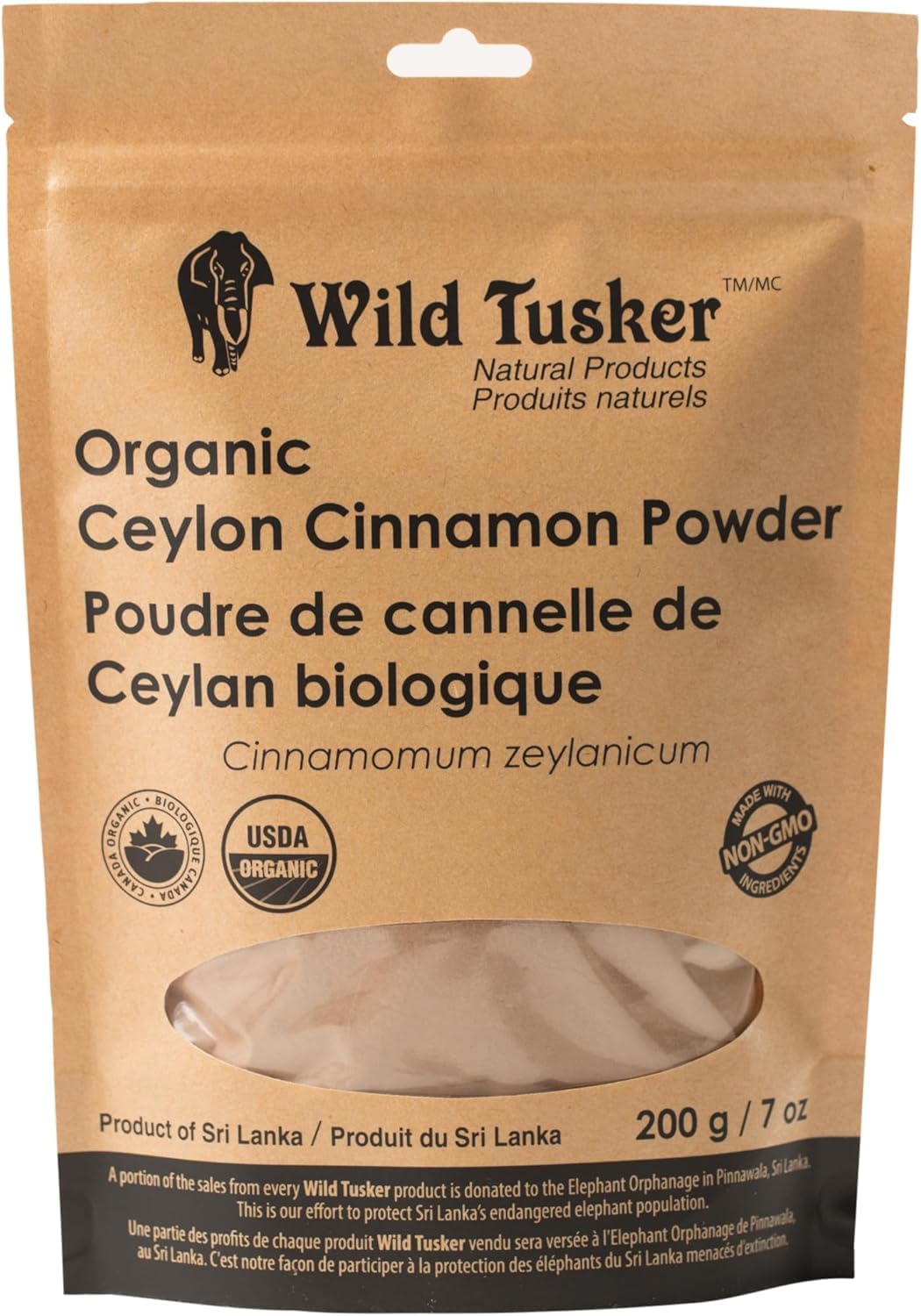 Wild Tusker canela ceylán polvo aroma suave para hornear