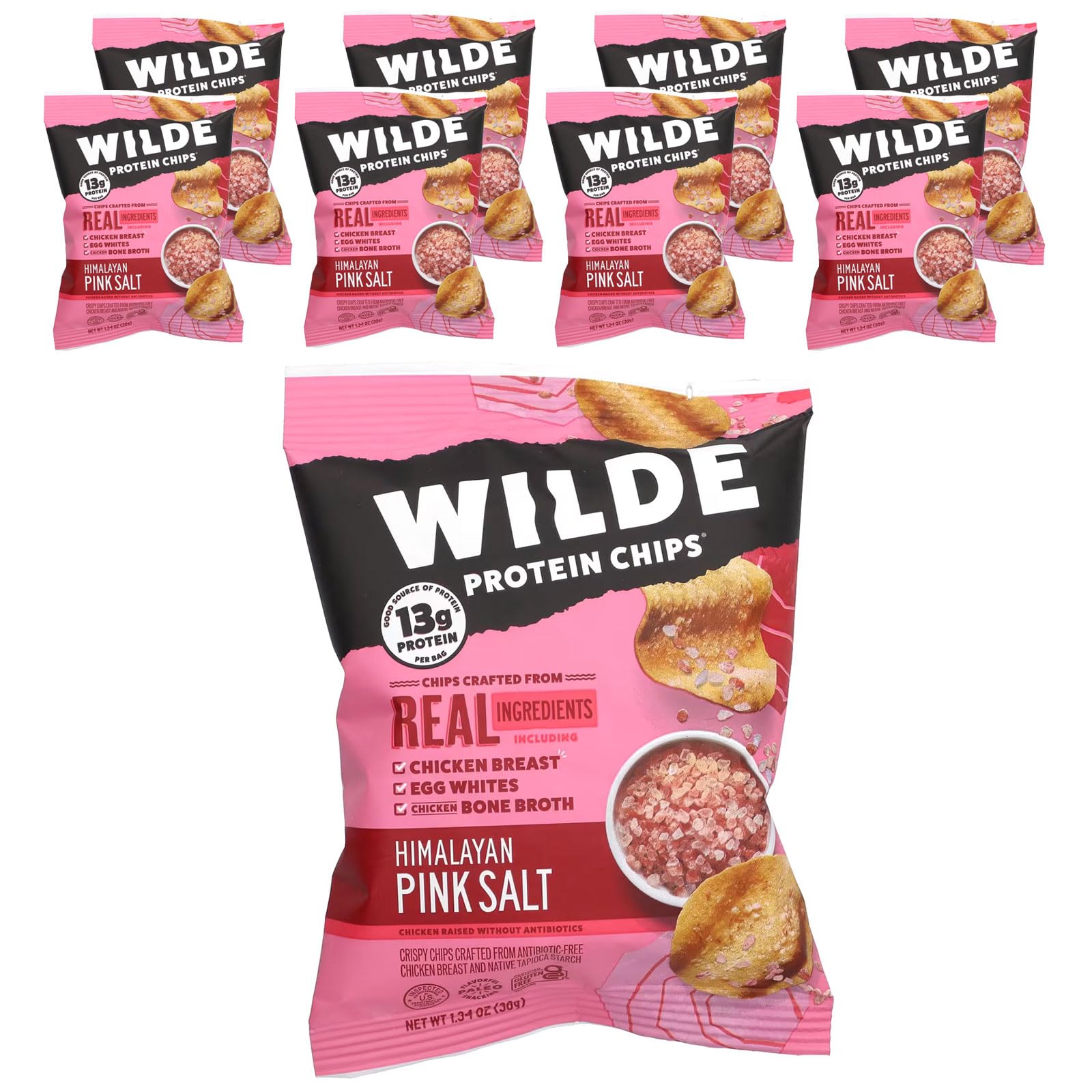 Chips de Wilde Brands con sal rosa del Himalaya, snack sabroso y práctico