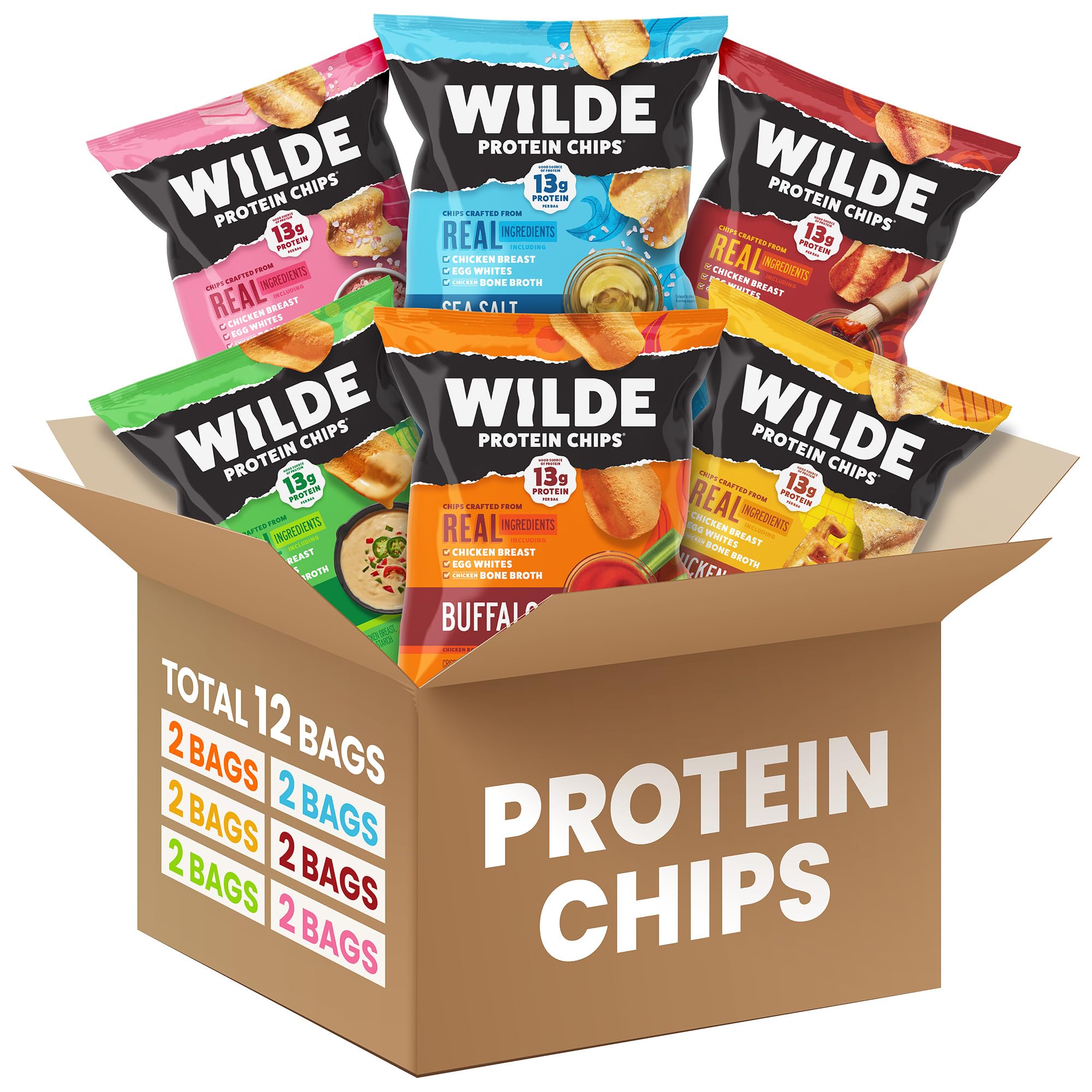 Chips Wilde paquete-variedad: snack proteico para cualquier momento