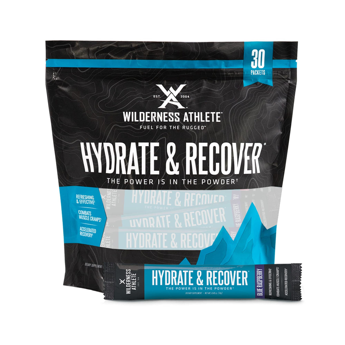 Wilderness Athlete Hidratación Frambuesa Azul, paquetes frente para hidratación rápida