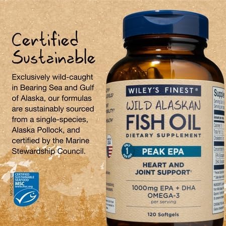 Caja Wiley's Finest Peak EPA muestra sello de calidad y pureza.