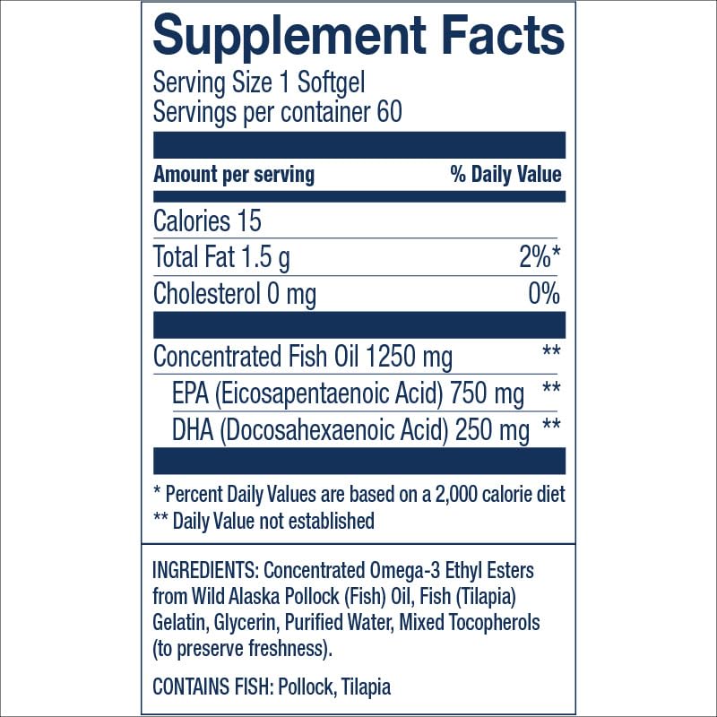 Wiley's Finest Peak EPA DHA, cápsulas suaves de omega-3 para uso diario.