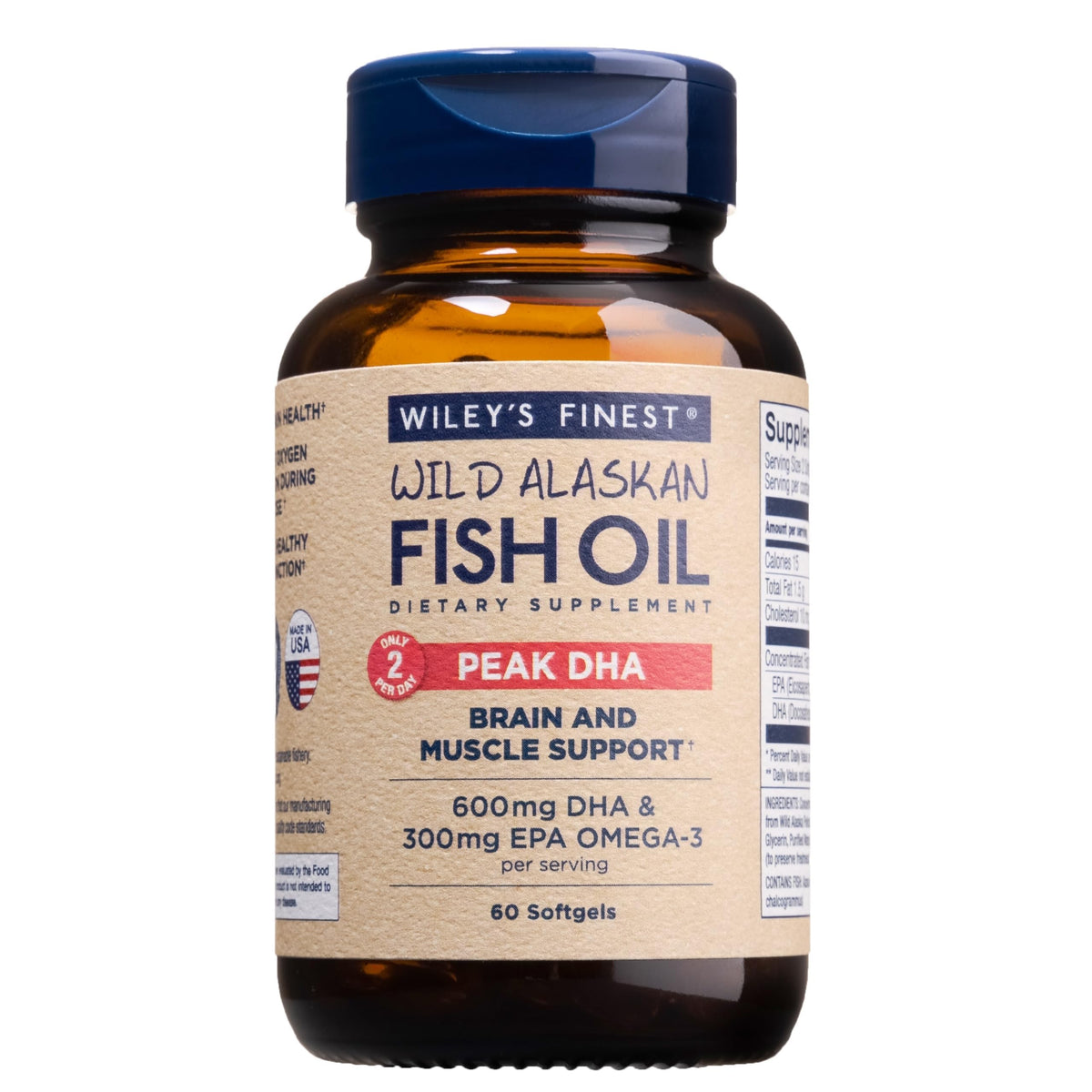 Wiley's Finest Peak DHA, vertido de la botella para consumo diario