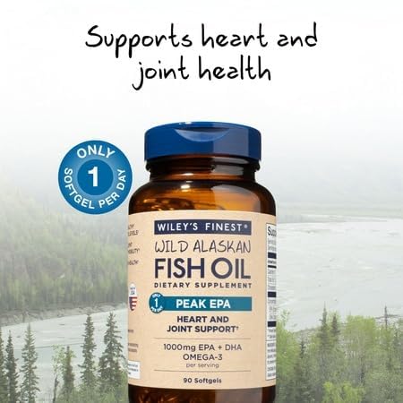 Wiley's Finest Peak EPA cápsulas blandas de alto Omega-3, fácil de tomar